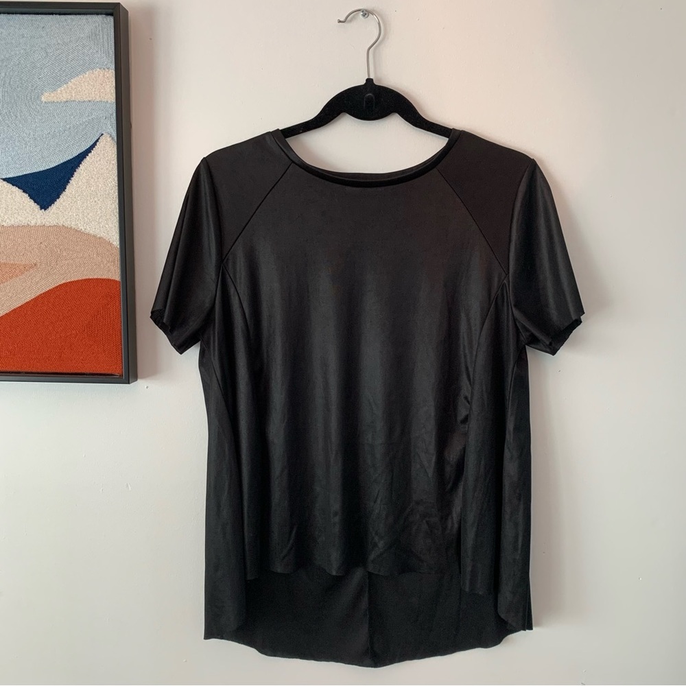 ZARA Collection Shiny Black Small Tshirt 🖤